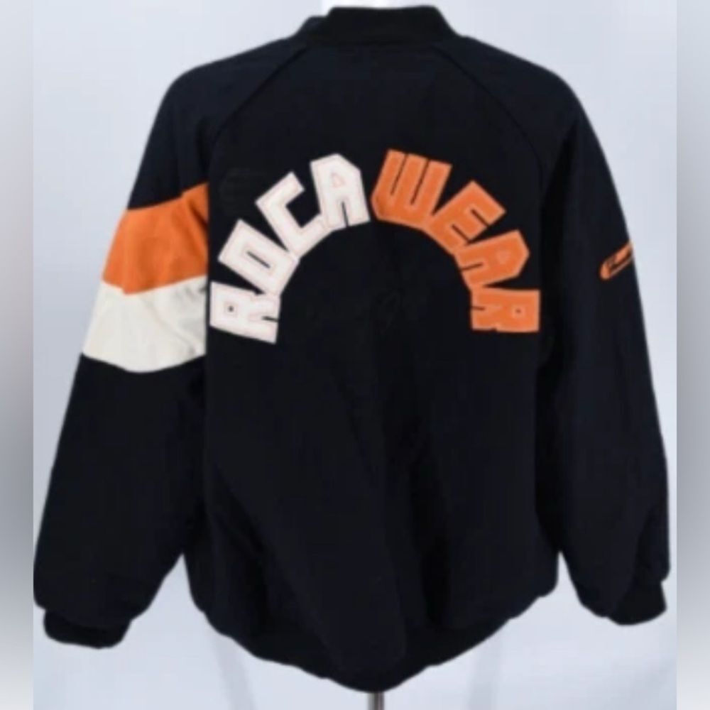 VTG,Rocawear Men's Varsity Jacket - Black, Orange, White Size 2XL
